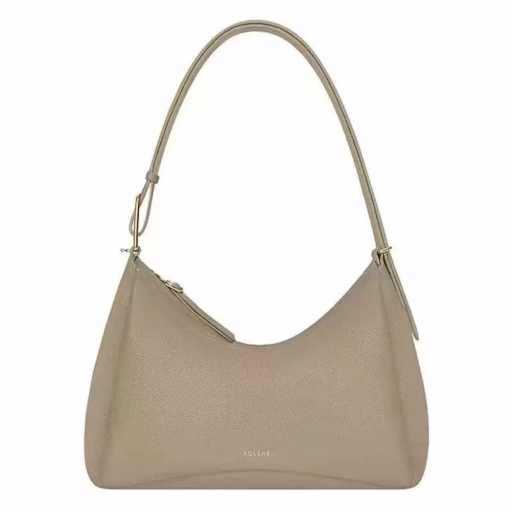 Polene Taupe-Beige Crossbody Hobo Bag